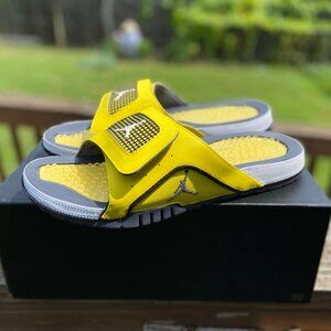 Nike Jordan Hydro IV Retro 4 Lightning Yellow Black Men Size Sandal DN4238-701